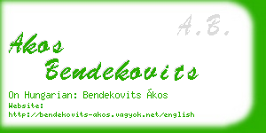 akos bendekovits business card